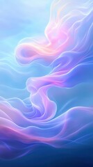 Fototapeta premium A colorful, abstract image of a woman's hair with a blue background. The hair is flowing and he is made of a soft, silky material. The colors are vibrant