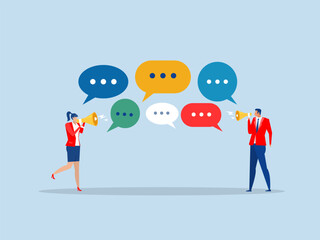 Public Relations manager,Businessman holding speech for talking on megaphone. announce sales or promotion ,Communication or PR, to communicate concept