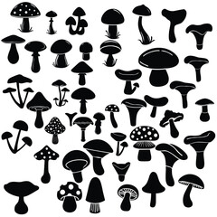 Elegant Silhouette Mushroom Designs