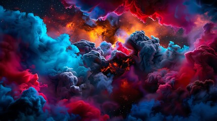 Sushi spaceship, soaring through a galaxy filled with stars, glowing in neon hues, sci-fi aesthetic,