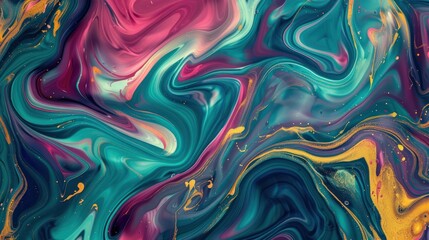Abstract Liquid Art with Swirling Colors