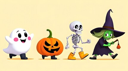 Obraz premium Halloween pumpkin with witch hat for spooky party celebration