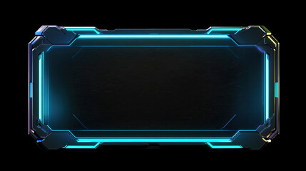 Technology border neon color background
