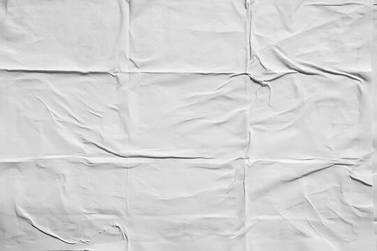 White wheatpaste street poster texture background with fold lines that split paper into nine parts