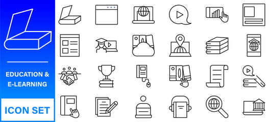 Back to school icon set with 50 different vector icons related with education, success, academic subjects and more.