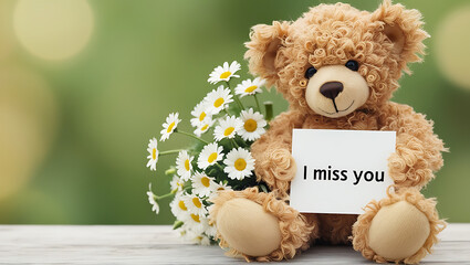 Obraz premium teddy bear with the message 