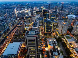 Yokohama view from Landmark tower in Kanagawa, Yokohama, Japan