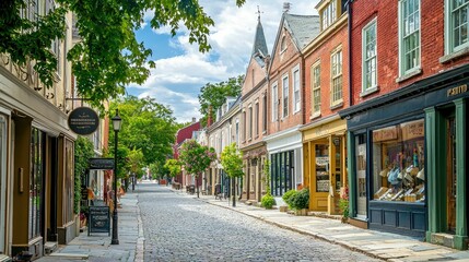 Fototapeta premium Serene Historic District View in City