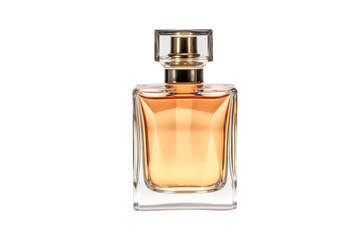 Female perfume bottle isolated on transparent background, luxury style.