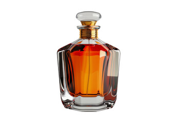 Female perfume bottle isolated on transparent background, luxury style.