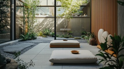 Serene Meditation Space in Courtyard