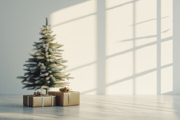 クリスマスツリーとプレゼントボックス