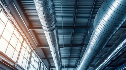 Industrial Air Conditioning Ducts in Warehouse Setting