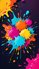 Candy Explosion: Colorful Halloween Sticker with Vibrant Abstract Splatter Paint Effect for an Unforgettable 8K Background