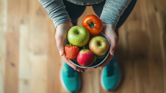 Diet Exercise Stress Management: A person incorporating a healthy diet and regular exercise into their routine to manage stress.