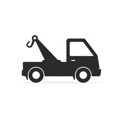 Towing truck icon, vector isolated illustration