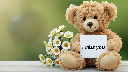 Obraz premium teddy bear with the message 