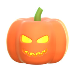 3d icon Pumpkin Lantern, 3d illustration, 3d element, 3d rendering.