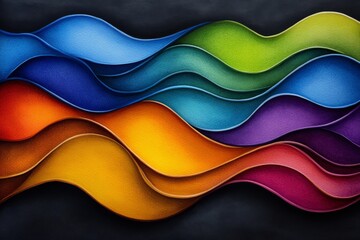 Obraz premium Abstract watercolor curves flowing in vibrant colors