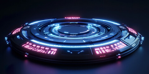 C4D sci-fi technology launch station booth background