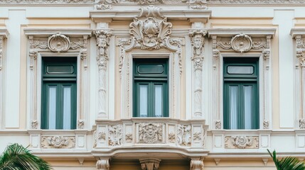 Obraz premium Classic Colonial Building Facade with Elegant Details