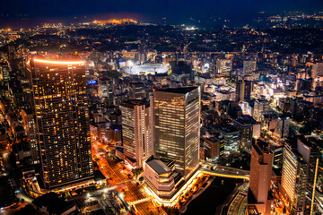 Yokohama view from Landmark tower in Kanagawa, Yokohama, Japan