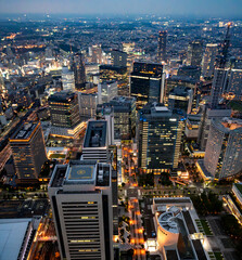 Fototapeta premium Yokohama view from Landmark tower in Kanagawa, Yokohama, Japan