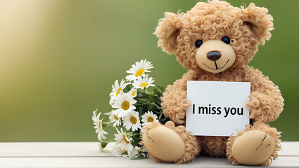 Obraz premium teddy bear with the message 
