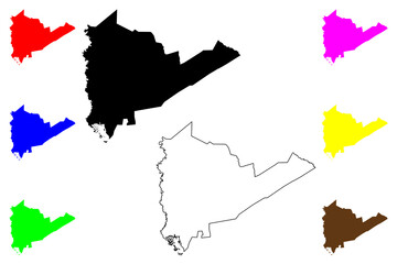 Sumter County, State of South Carolina (U.S. county, United States of America, USA, U.S., US) map vector illustration, scribble sketch Sumter map