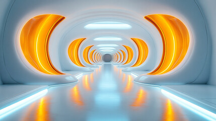 Obraz premium Mecha style metal texture C4D sci-fi technology booth background