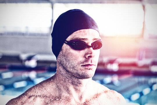 Fototapeta Swimmer preparing to swim