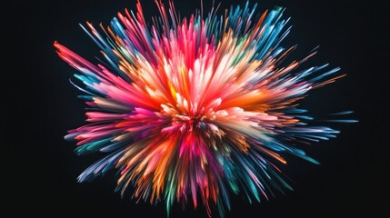 Abstract colorful explosion on a black background.