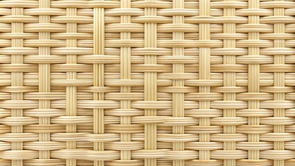 Seamless woven rattan wicker texture background in light beige color