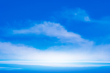 Panorama of cloud clear sky background for summer vacation concept at ocean and summer sea water with sunlight of beautiful cloudy sky