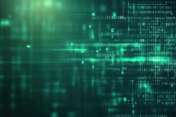 Green matrixinspired binary code, scifi futuristic background, digital flow