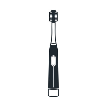 recommend clip art: Black silhouette toothpaste and toothbrush vector icon design