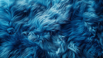 Soft Fluffy Blue Faux Fur Texture Background