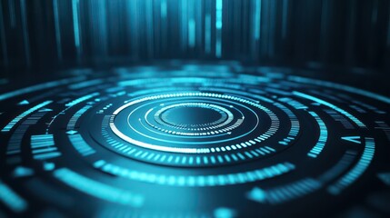 Fototapeta premium Arrows forming a circular motion, symbolizing continuous growth and progress, metallic 3D render, high gloss finish, futuristic, soft blue lighting