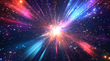 Fototapeta premium Abstract background in bright colors The lines of light spread out beautifully..
