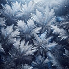 intricate close-up of sparkling ice crystal patterns, snow covered branches