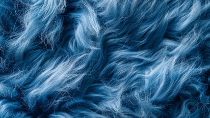 Soft Fluffy Blue Faux Fur Texture Background