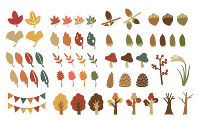 かわいい秋のベクターイラストセット