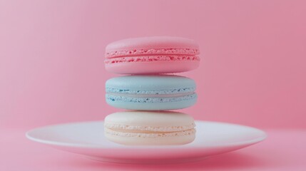 Vibrant macaron colors blending to create a visually appealing soft pastel dessert background with a sense of sweetness