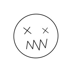 emoticon icon with overthinking expression, sulking, angry, dizzy, confused, white background