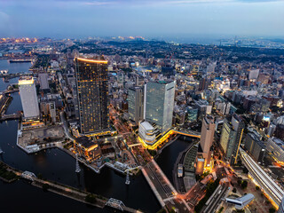 Obraz premium Yokohama view from Landmark tower in Kanagawa, Yokohama, Japan