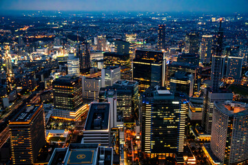 Fototapeta premium Yokohama view from Landmark tower in Kanagawa, Yokohama, Japan