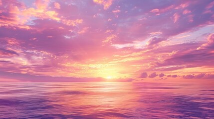 Fototapeta premium Pink and purple sky view at sunset. Amazing sky panorama background