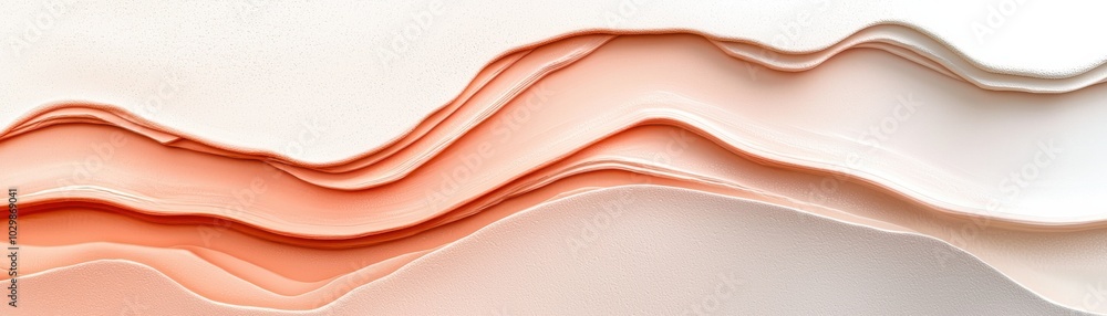 Poster abstract background with flowing lines in soft hues of coral and cream.