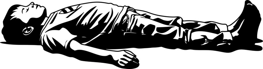 Handdrawn sleeping boy 