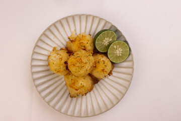 Lime Coconut Macaroon Cookies in a Bowl.